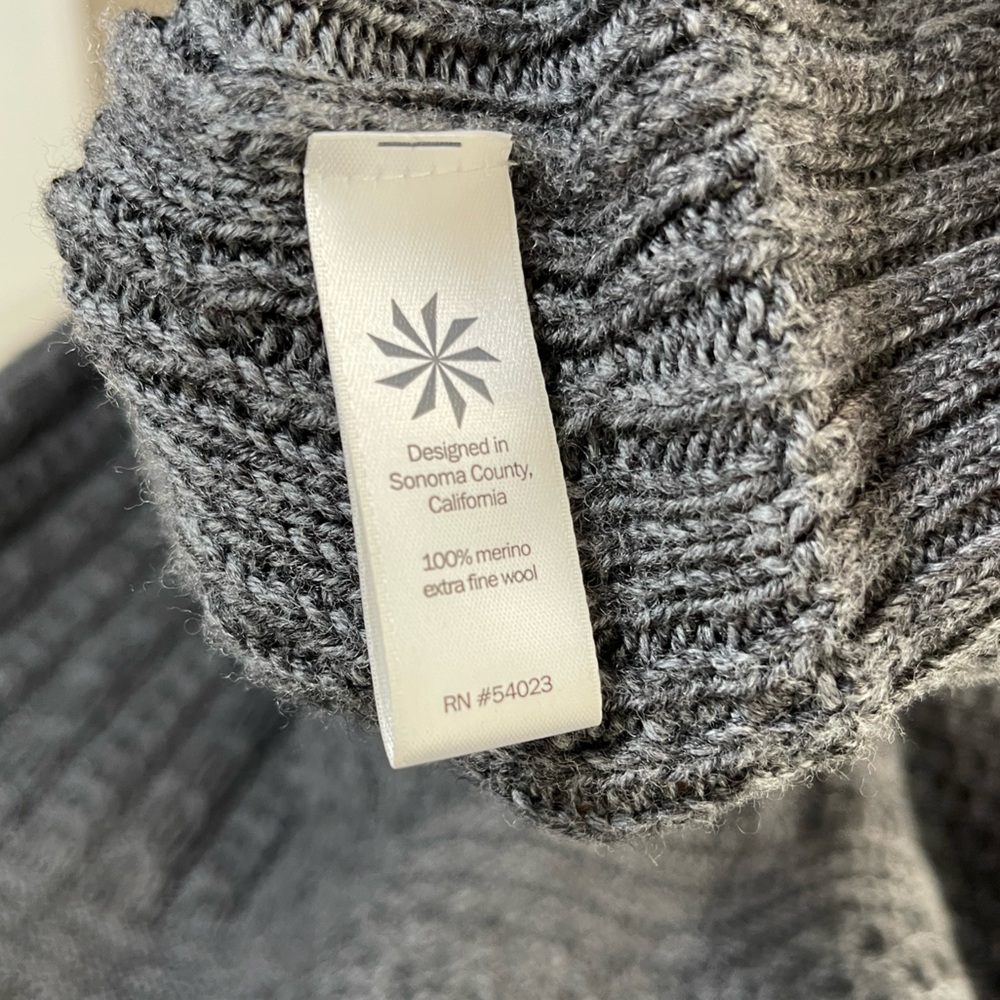 Athleta BOREALIS HOODIE SWEATER DRESS Gray Knit Dress Merino Wool Cozy Size M - Picture 15 of 16